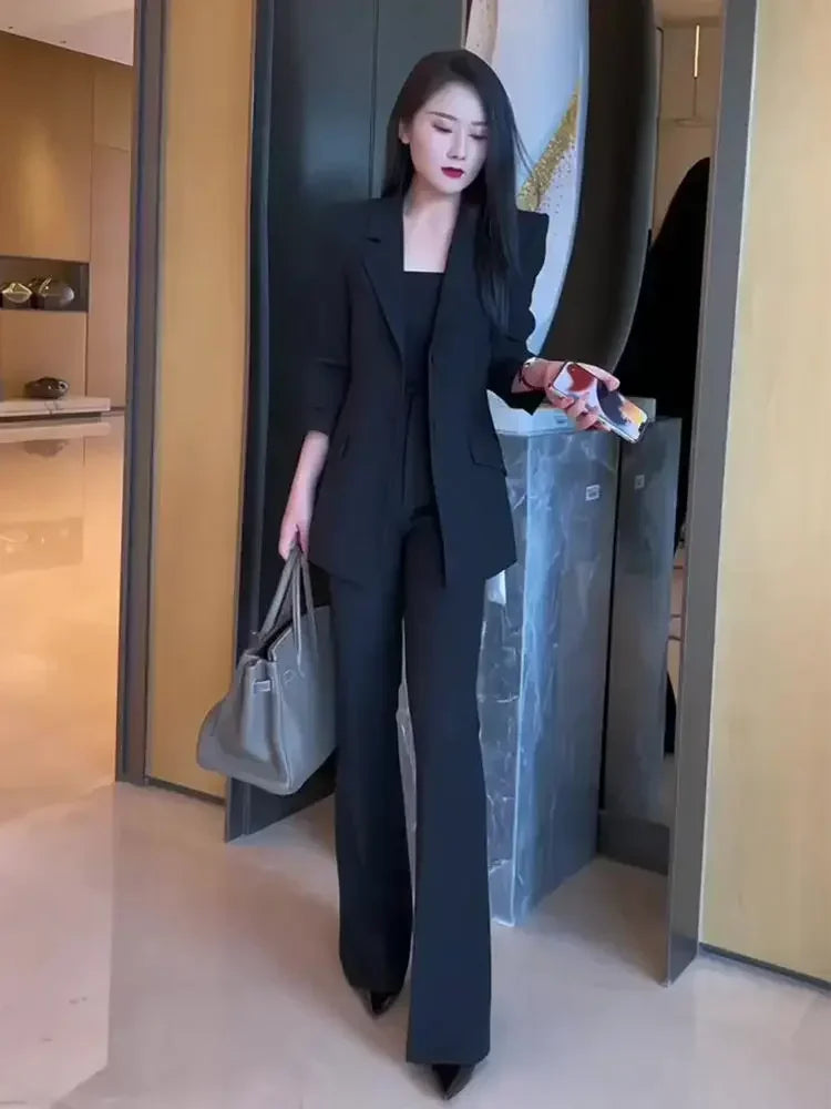 Women's Blazer and Pants Two Piece Set