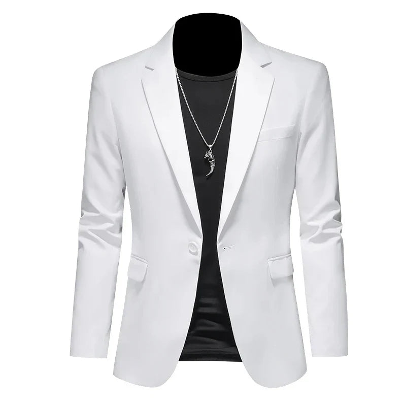 Men's Casual Business Slim Fit Jacket - pure white