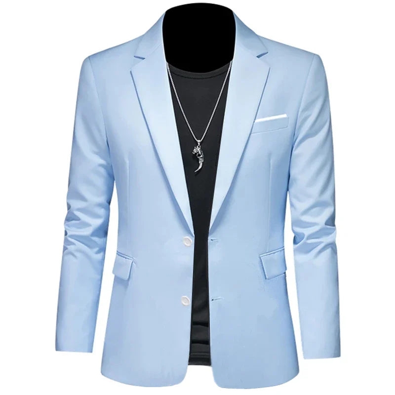 Men's Casual Business Slim Fit Jacket - light blue