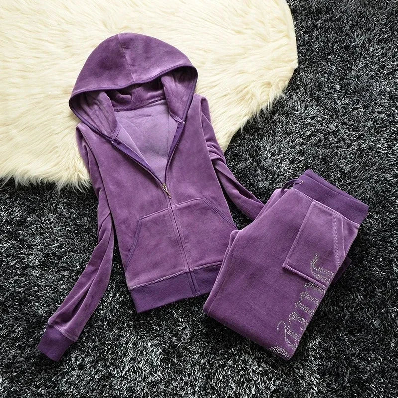 Velvet Tracksuit - purple