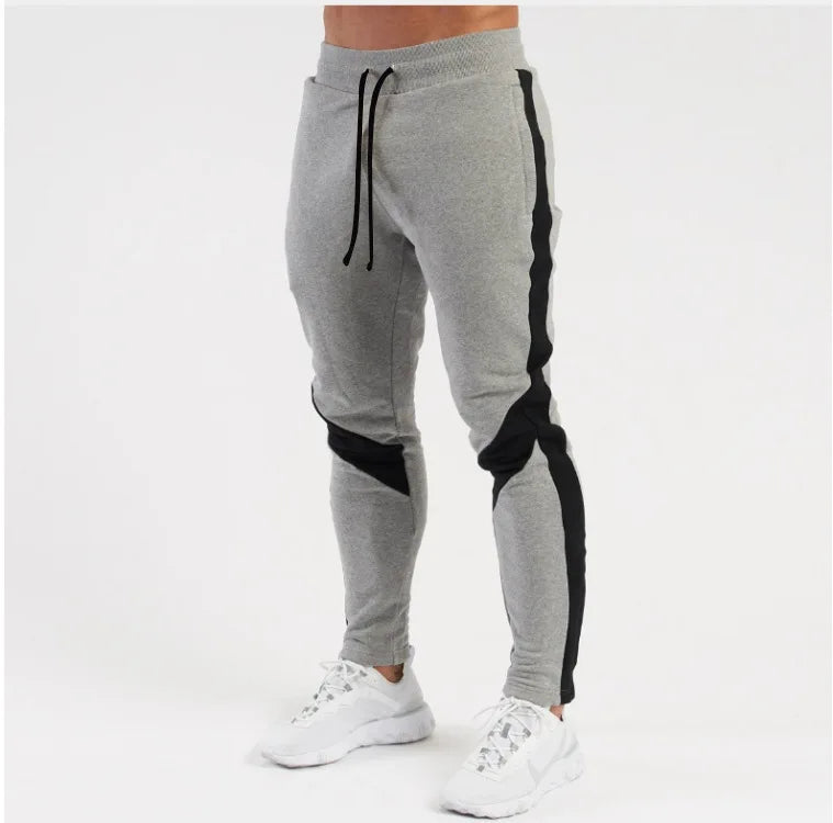 Mens Joggers - grey and black ( side view )