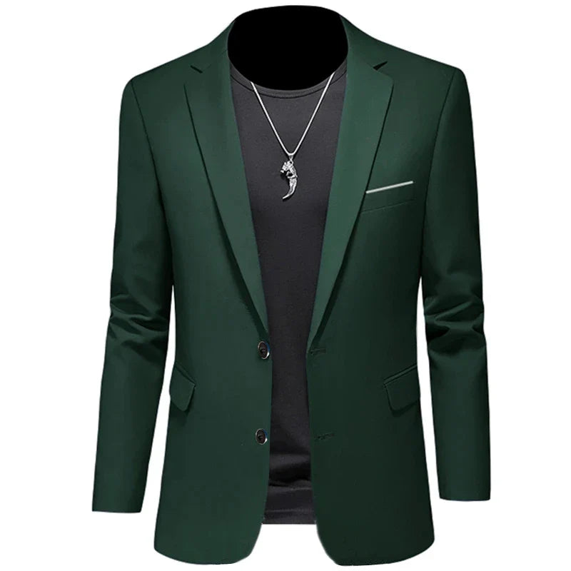 Men's Casual Business Slim Fit Jacket - dark green