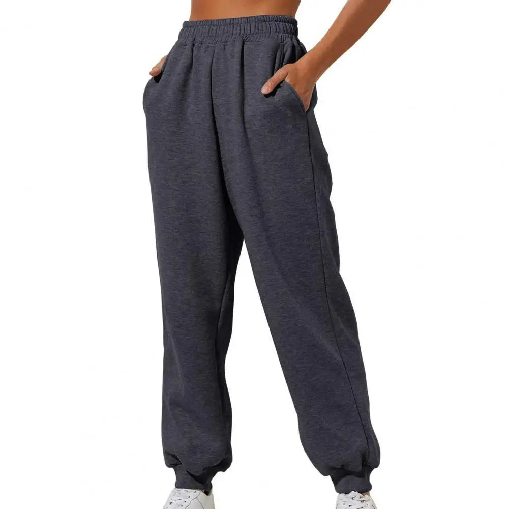 Wide straight leg women's sweatpants - Dark grey