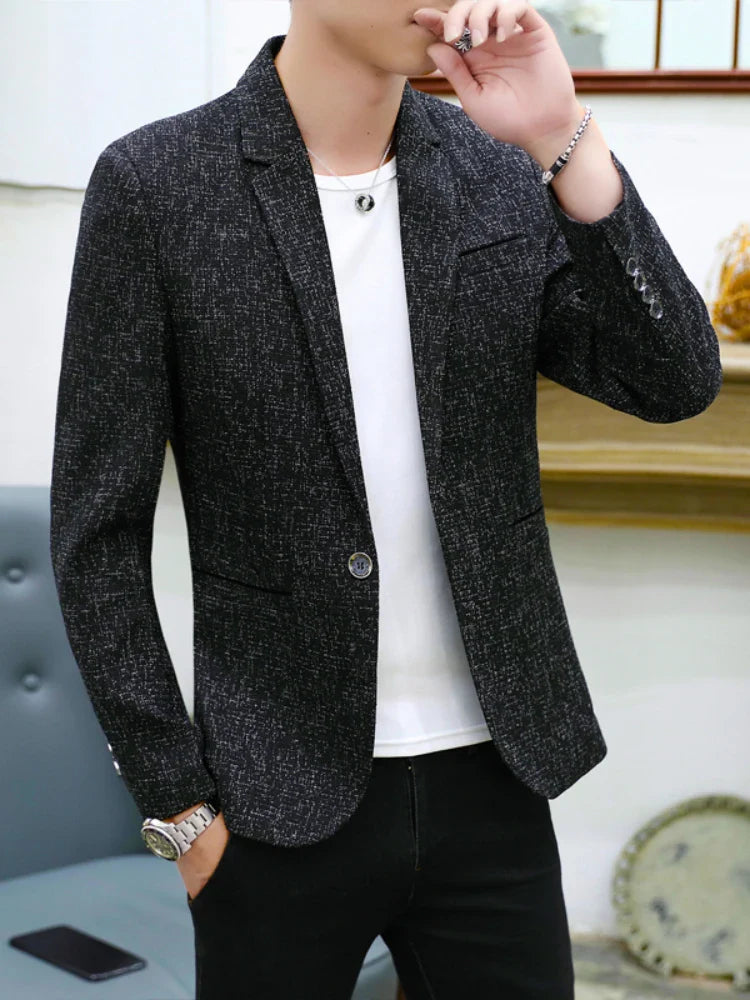 Casual Men Blazer - black