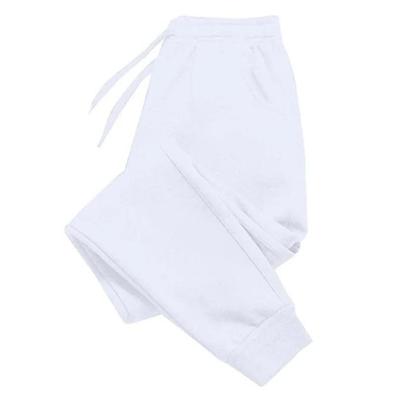 Men's Luxury Print Fleece Sweatpants - white 