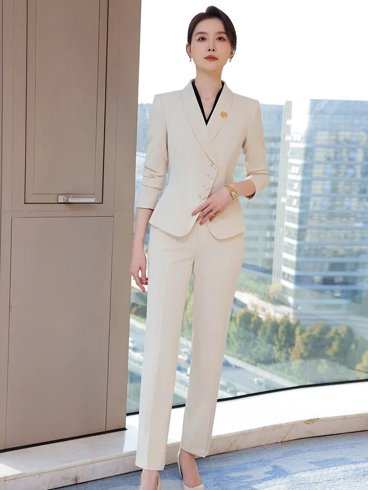 Office Business Women's Suit Pants Two-piece Set