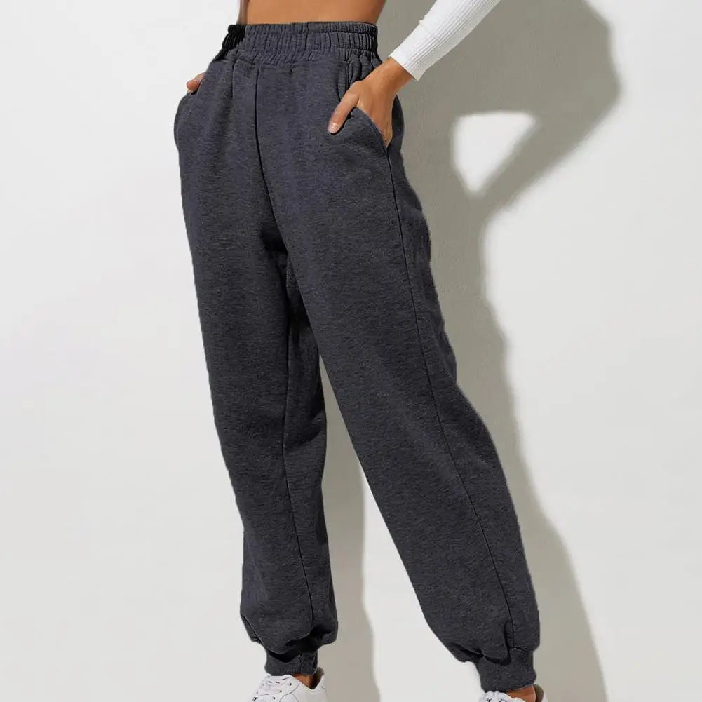 Wide straight leg women's sweatpants - Dark grey