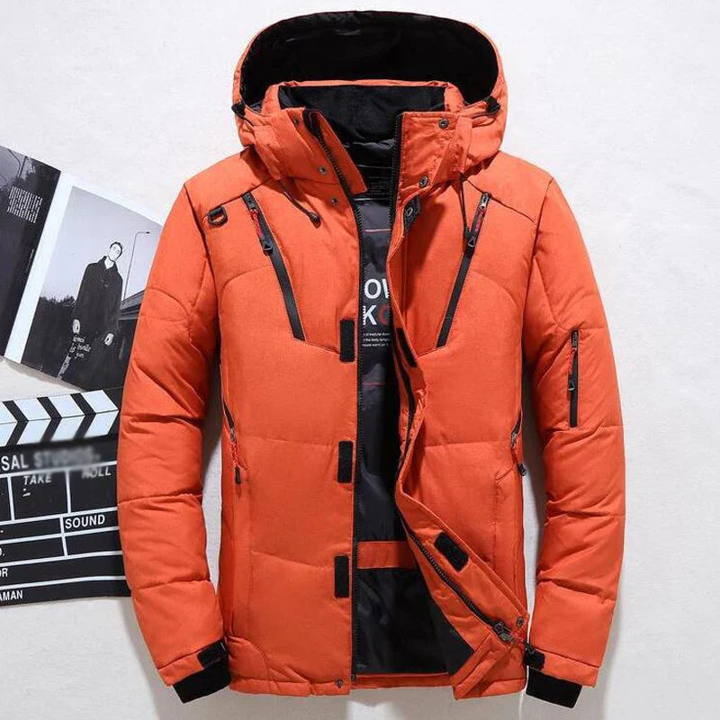 - 20 durable men's winter parka - orange