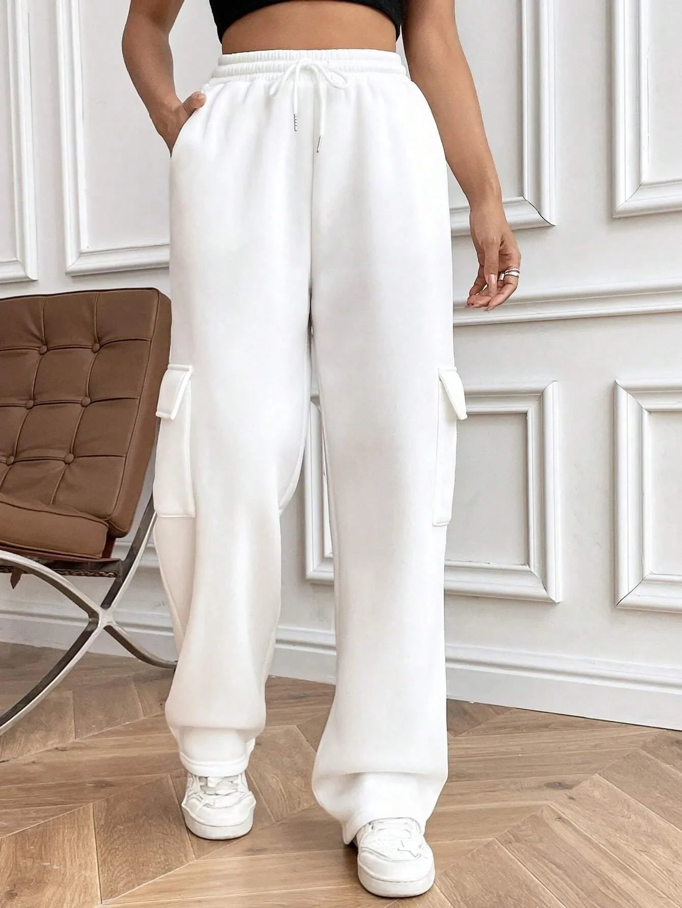 Women's Casual Sports Sweatpants - white