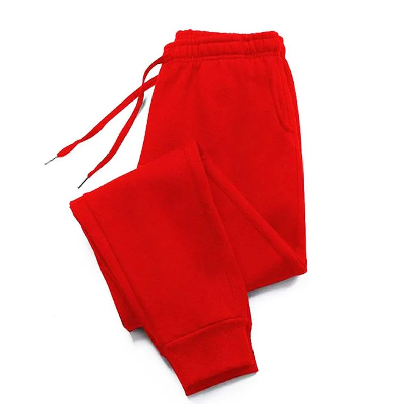 Men's Luxury Print Fleece Sweatpants- red