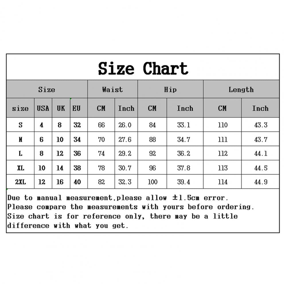 Women Wide Leg Pants - size chart